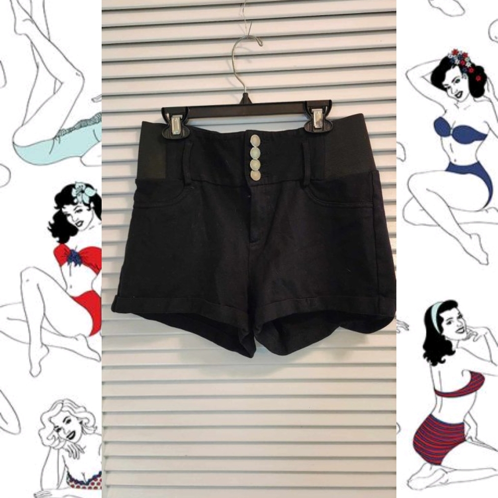 Ci Sono black high waisted shorts